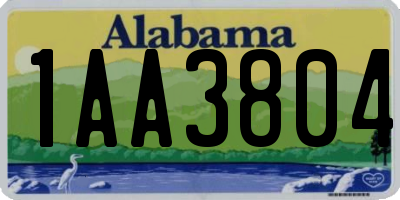 AL license plate 1AA3804