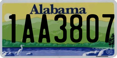 AL license plate 1AA3807