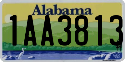 AL license plate 1AA3813