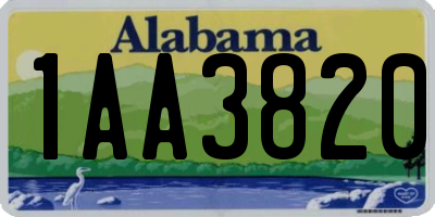 AL license plate 1AA3820