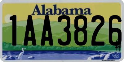 AL license plate 1AA3826