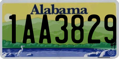 AL license plate 1AA3829