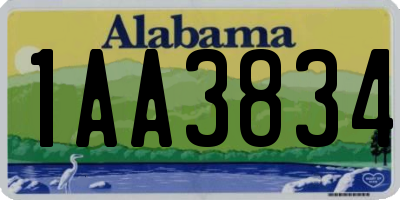 AL license plate 1AA3834