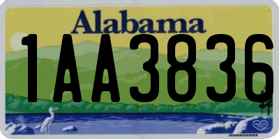 AL license plate 1AA3836