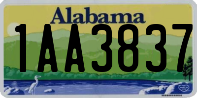 AL license plate 1AA3837