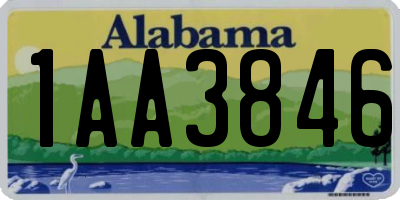 AL license plate 1AA3846