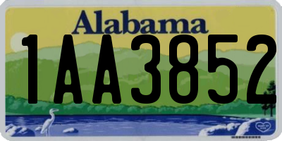 AL license plate 1AA3852