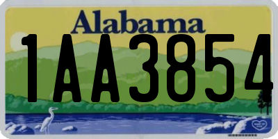 AL license plate 1AA3854
