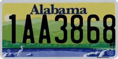AL license plate 1AA3868