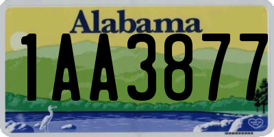 AL license plate 1AA3877