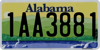 AL license plate 1AA3881
