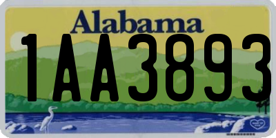 AL license plate 1AA3893