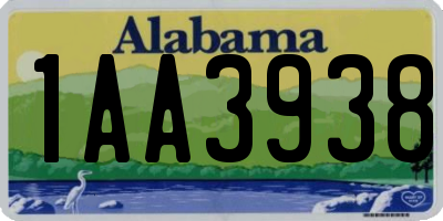 AL license plate 1AA3938