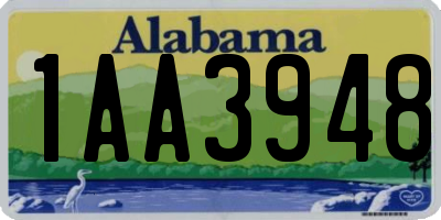 AL license plate 1AA3948
