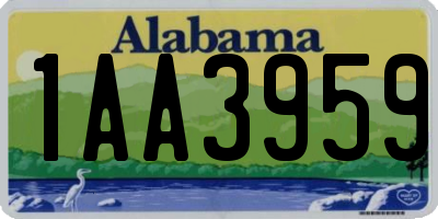 AL license plate 1AA3959