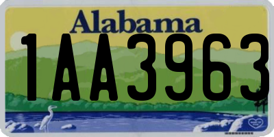 AL license plate 1AA3963