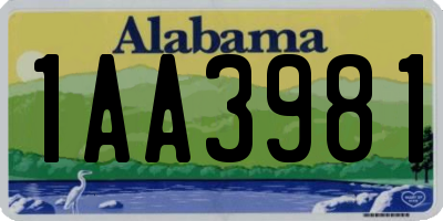 AL license plate 1AA3981