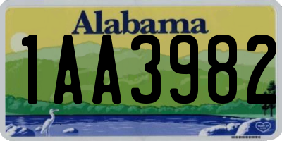AL license plate 1AA3982