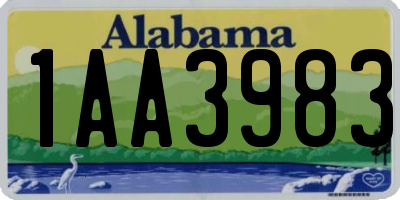 AL license plate 1AA3983