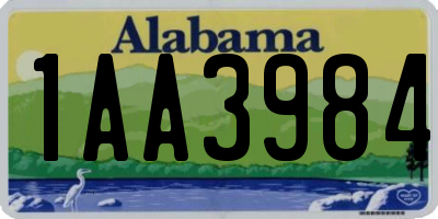 AL license plate 1AA3984