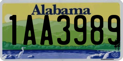 AL license plate 1AA3989