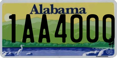 AL license plate 1AA4000