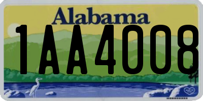 AL license plate 1AA4008