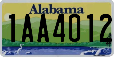 AL license plate 1AA4012