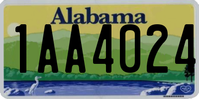 AL license plate 1AA4024