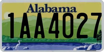 AL license plate 1AA4027