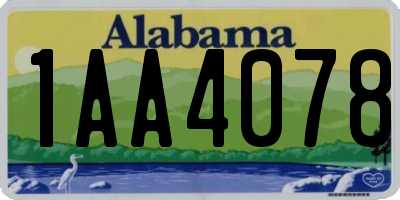AL license plate 1AA4078