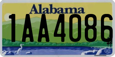 AL license plate 1AA4086