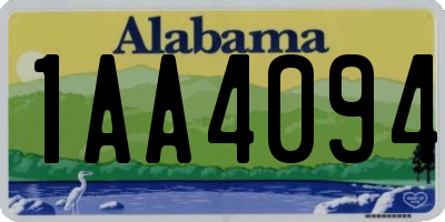 AL license plate 1AA4094