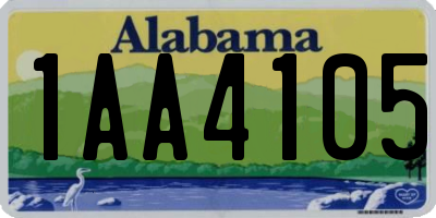 AL license plate 1AA4105