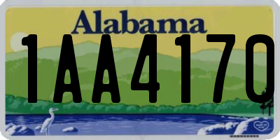 AL license plate 1AA4170