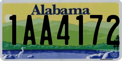 AL license plate 1AA4172