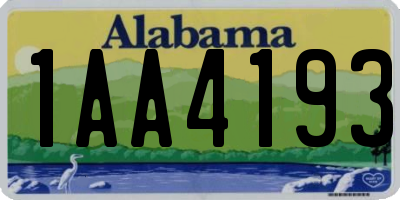 AL license plate 1AA4193
