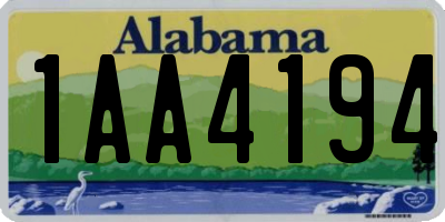 AL license plate 1AA4194