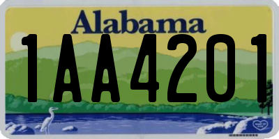 AL license plate 1AA4201