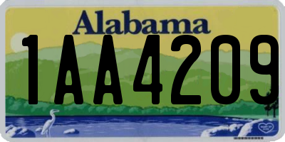 AL license plate 1AA4209