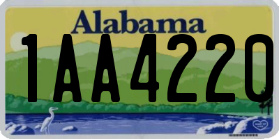 AL license plate 1AA4220