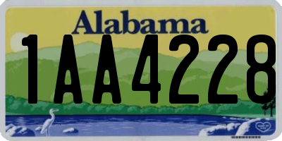 AL license plate 1AA4228
