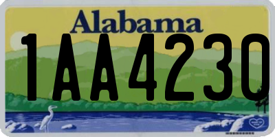 AL license plate 1AA4230