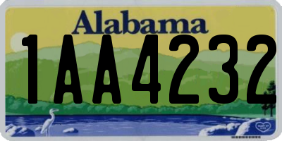 AL license plate 1AA4232