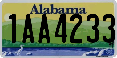AL license plate 1AA4233
