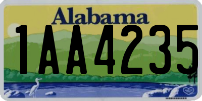 AL license plate 1AA4235