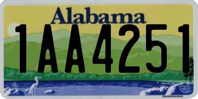 AL license plate 1AA4251