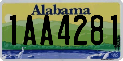 AL license plate 1AA4281