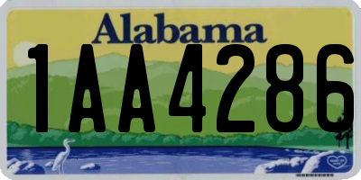 AL license plate 1AA4286
