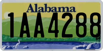 AL license plate 1AA4288